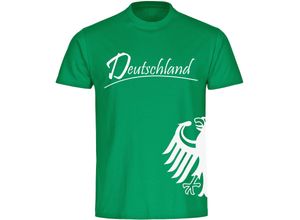 4068859250621 - multifanshop Herren T-Shirt - Deutschland - Adler seitlich - Druck weiß - Männer