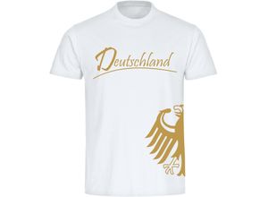 4068859250768 - multifanshop Herren T-Shirt - Deutschland - Adler seitlich Gold - Druck gold metallic - Männer 4068859250768 - multifanshop Herren T-Shirt - Deutschland - Adler seitlich Gold - Druck gold metallic - Männer