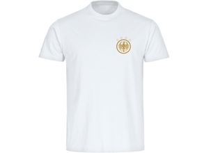 4068859251642 - multifanshop® Herren T-Shirt - Deutschland - Adler Retro Gold - Druck gold metallic