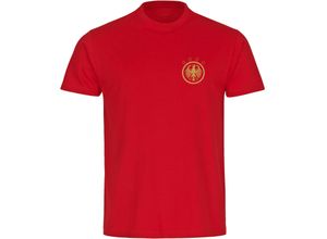 4068859251796 - multifanshop Herren T-Shirt - Deutschland - Adler Retro Gold - Druck gold metallic - Männer