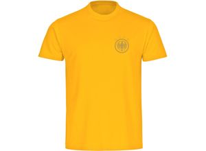 4068859251871 - multifanshop® Herren T-Shirt - Deutschland - Adler Retro Gold - Druck gold metallic