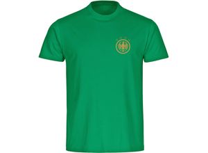 4068859251932 - multifanshop Herren T-Shirt - Deutschland - Adler Retro Gold - Druck gold metallic - Männer