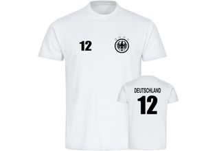 4068859252106 - multifanshop Herren T-Shirt - Deutschland - Adler Retro Trikot 12 - Druck schwarz - Männer