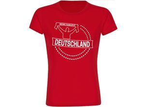 4068859261245 - multifanshop® Damen T-Shirt - Deutschland - Meine Fankurve - Druck weiß