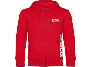 4068859261924 - multifanshop® Kapuzen Sweatshirt Jacke - Deutschland - Brust & Seite - Druck weiß