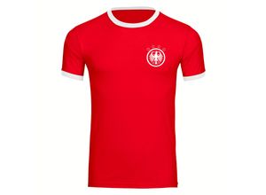 4068859262280 - multifanshop® Kontrast T-Shirt - Deutschland - Adler Retro - Druck weiß