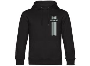 4068859263713 - multifanshop Kapuzen Sweatshirt - Deutschland - Streifen - Druck weiß - Hoodie