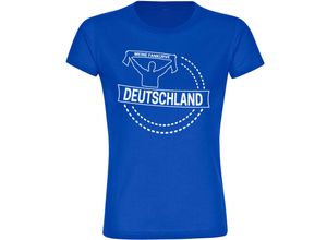 4068859264819 - multifanshop® Damen T-Shirt - Deutschland - Meine Fankurve - Druck weiß