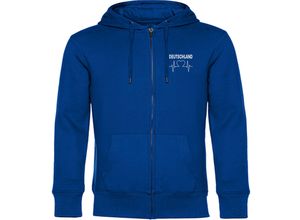 4068859265700 - multifanshop Kapuzen Sweatshirt Jacke - Deutschland - Herzschlag - Druck weiß - Sweat