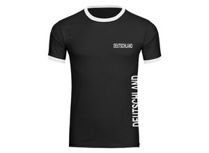 4068859265786 - multifanshop® Kontrast T-Shirt - Deutschland - Brust & Seite - Druck weiß