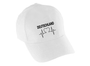 4068859266219 - multifanshop® Baseballcap - Deutschland - Herzschlag - Druck schwarz