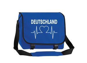 4068859266271 - multifanshop® Messenger Tasche - Deutschland - Herzschlag - Druck weiß