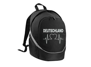 4068859266325 - multifanshop® Rucksack - Deutschland - Herzschlag - Druck weiß