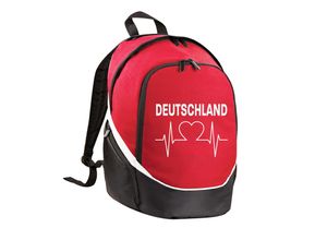 4068859266349 - multifanshop® Rucksack - Deutschland - Herzschlag - Druck weiß