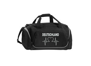 4068859266387 - multifanshop® Sporttasche - Deutschland - Herzschlag - Druck weiß