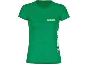 4068859266691 - multifanshop Damen T-Shirt - Deutschland - Brust & Seite - Druck weiß - Frauen