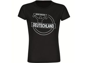 4068859267124 - multifanshop® Damen T-Shirt - Deutschland - Meine Fankurve - Druck weiß