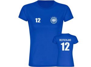 4068859267445 - multifanshop Damen T-Shirt - Deutschland - Adler Retro Trikot 12 - Druck weiß - Frauen 4068859267445 - multifanshop Damen T-Shirt - Deutschland - Adler Retro Trikot 12 - Druck weiß - Frauen