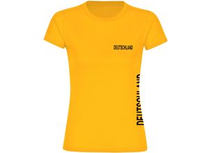 4068859270469 - multifanshop Damen T-Shirt - Deutschland - Brust & Seite - Druck schwarz - Frauen