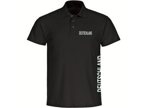 4068859271442 - multifanshop® Poloshirt - Deutschland - Brust & Seite - Druck weiß