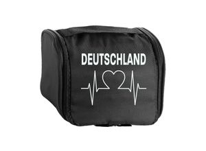 4068859272326 - multifanshop® Kulturtasche - Deutschland - Herzschlag - Druck weiß