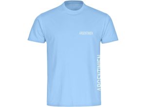 4068859272517 - multifanshop Herren T-Shirt - Argentinien - Brust & Seite - Druck weiß - Männer