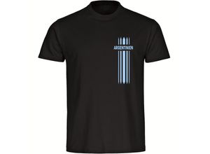 4068859273149 - multifanshop Herren T-Shirt - Argentinien - Streifen - Druck hellblau - Männer