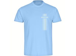 4068859273248 - multifanshop Herren T-Shirt - Argentinien - Streifen - Druck weiß - Männer