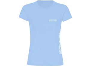 4068859273446 - multifanshop Damen T-Shirt - Argentinien - Brust & Seite - Druck weiß - Frauen