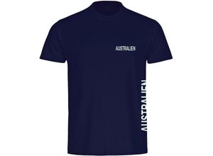 4068859275754 - multifanshop® Herren T-Shirt - Australien - Brust & Seite - Druck weiß