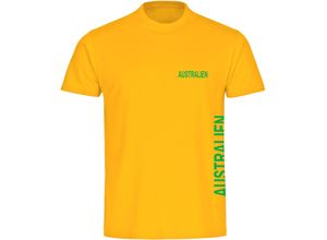 4068859275846 - multifanshop® Herren T-Shirt - Australien - Brust & Seite - Druck grün