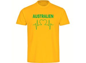 4068859276652 - multifanshop® Herren T-Shirt - Australien - Herzschlag - Druck grün