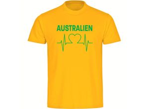 4068859276669 - multifanshop® Herren T-Shirt - Australien - Herzschlag - Druck grün