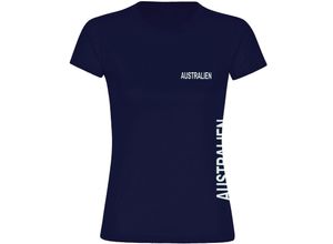 4068859277116 - multifanshop® Damen T-Shirt - Australien - Brust & Seite - Druck weiß