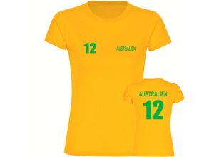 4068859277383 - multifanshop® Damen T-Shirt - Australien - Trikot 12 - Druck grün