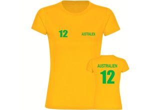 4068859277413 - multifanshop® Damen T-Shirt - Australien - Trikot 12 - Druck grün