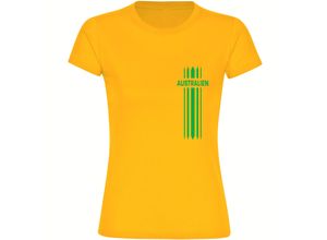 4068859278045 - multifanshop Damen T-Shirt - Australien - Streifen - Druck grün - Frauen