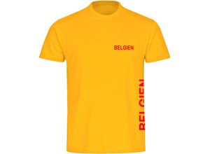 4068859281267 - multifanshop Herren T-Shirt - Belgien - Brust & Seite - Druck rot - Männer