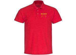 4068859284015 - multifanshop® Poloshirt - Belgien - Herzschlag - Druck gelb