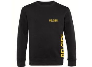 4068859284220 - multifanshop® Sweatshirt - Belgien - Brust & Seite - Druck gelb 4068859284220 - multifanshop® Sweatshirt - Belgien - Brust & Seite - Druck gelb