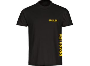 4068859284435 - multifanshop Herren T-Shirt - Brasilien - Brust & Seite - Druck grün - Männer