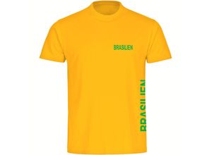 4068859284602 - multifanshop Herren T-Shirt - Brasilien - Brust & Seite - Druck grün - Männer