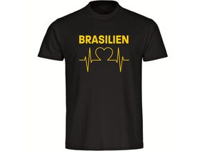 4068859285272 - multifanshop® Herren T-Shirt - Brasilien - Herzschlag - Druck grün