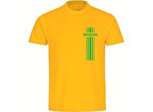 4068859285692 - multifanshop Herren T-Shirt - Brasilien - Streifen - Druck grün - Männer 4068859285692 - multifanshop Herren T-Shirt - Brasilien - Streifen - Druck grün - Männer