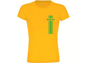 4068859286811 - multifanshop Damen T-Shirt - Brasilien - Streifen - Druck grün - Frauen