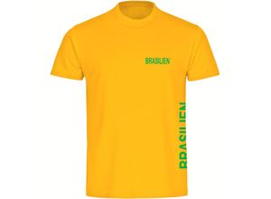 4068859287108 - multifanshop Kinder T-Shirt - Brasilien - Brust & Seite - Druck grün - Kind