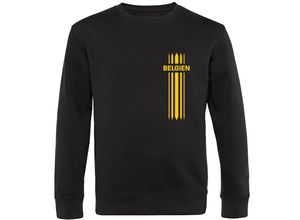 4068859290313 - multifanshop® Sweatshirt - Belgien - Streifen - Druck gelb