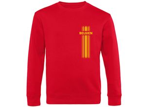 4068859290375 - multifanshop® Sweatshirt - Belgien - Streifen - Druck gelb