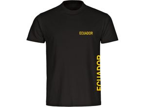 4068859291822 - multifanshop Herren T-Shirt - Ecuador - Brust & Seite - Druck gelb - Männer