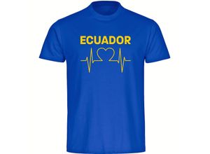 4068859292522 - multifanshop Herren T-Shirt - Ecuador - Herzschlag - Druck gelb - Männer